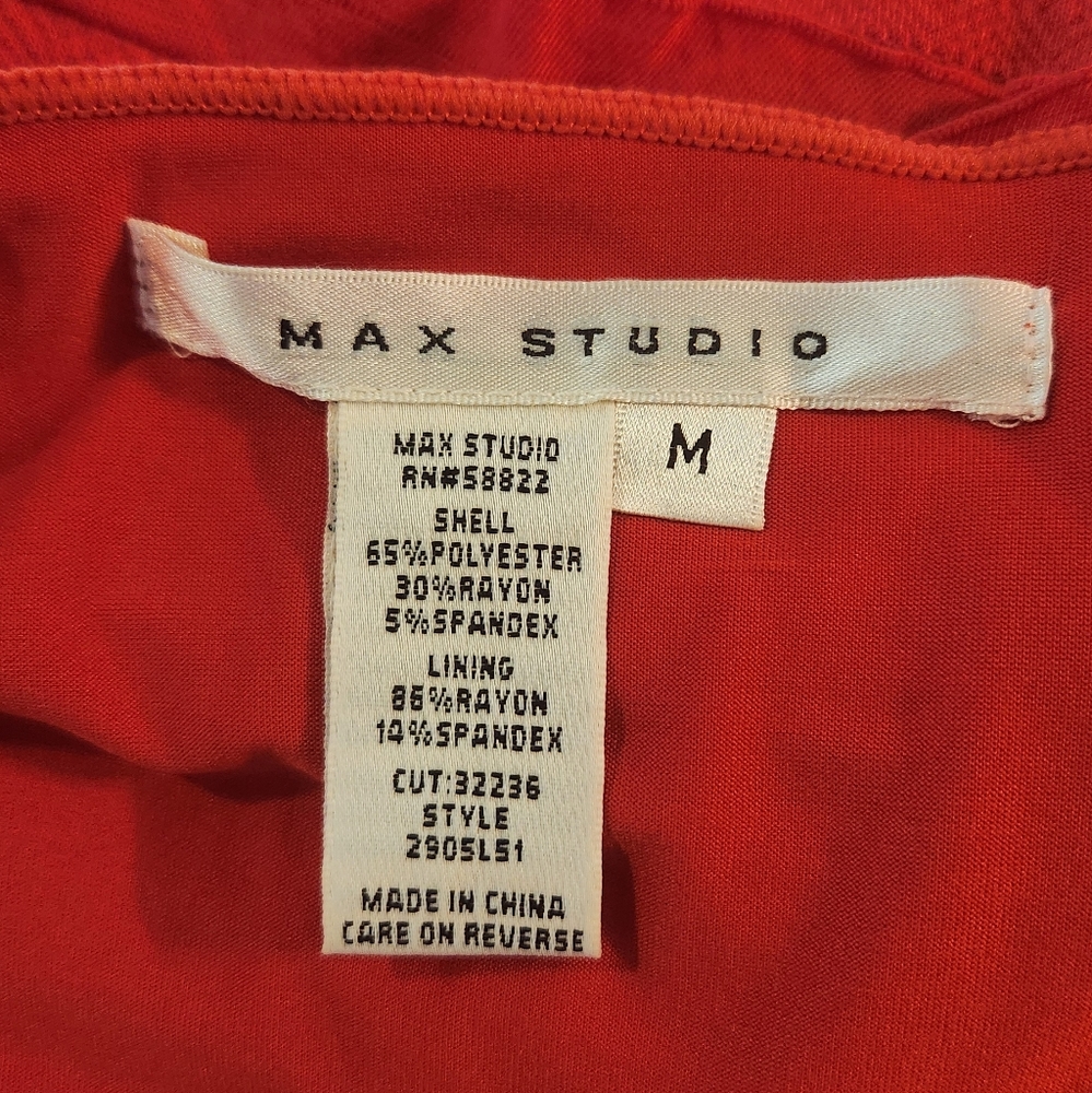 Max Studio Red Bodycon Ruffled Dress Size M - Picture 3 of 4